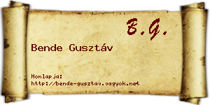 Bende Gusztáv névjegykártya